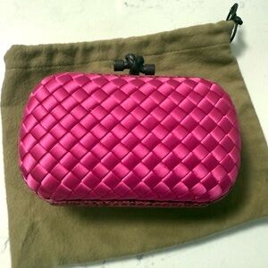 Bottega Veneta Fuchsia Woven Clutch